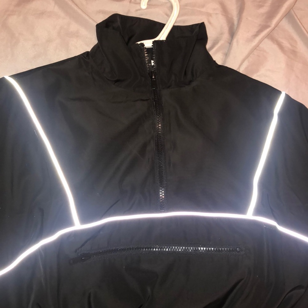 Reflective black cropped jacket